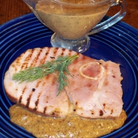 Image of Ham Steaks With Apple Mustard Sauce Recipe, Group Recipes