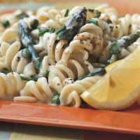 Image of Pasta With Lemon Cream Sauce Asparagus And Peas Recipe, Group Recipes
