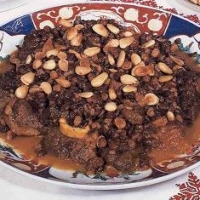 Image of Mrouzia  Moroccan Sweet Lamb  With Almonds And Apricots Recipe, Group Recipes