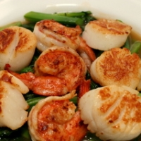 Image of Stir Fried Kai Lan With Scallops And Shrimp Recipe, Group Recipes