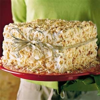 Image of White Chocolate Almond Cake  With Bourbon Buttercream Frosting Recipe, Group Recipes