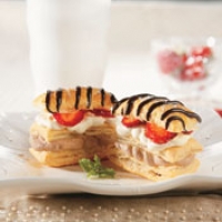 Image of Chocolate Mousse Napoleons With Strawberries And Cream Recipe, Group Recipes