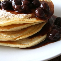 Image of Ricotta Pancakes With Brown Sugar-cherry Sauce Recipe, Group Recipes