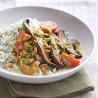 Image of Portobello Curry With Green Rice Recipe, Group Recipes