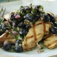 Image of Grilled Chicken With Blueberry Salsa Recipe, Group Recipes
