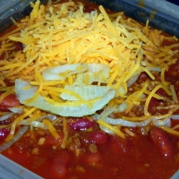 Image of Chipotle Chili With Caramelized Onions, Cheese And Sour Cream Recipe, Group Recipes