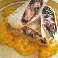 Image of Chicken And Wild Rice Burritos With Mango-habanero Sauce Recipe, Group Recipes