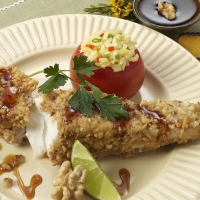 Image of Walnut Crusted Halibut With Honey Soy Sauce Recipe, Group Recipes