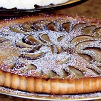 Image of Besh - Poached Pear And Browned Butter Tart Recipe, Group Recipes