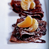 Image of Chocolate Crepes With Tangerines And Dark Chocolate Orange Sauce Recipe, Group Recipes