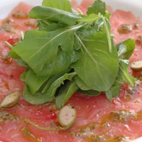 Image of Tuna Carpacio With Basil Oil Lemon And Caper Berries Recipe, Group Recipes