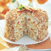 Image of Coconut-peach Layer Cake Recipe, Group Recipes