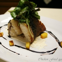Image of Red Snapper With Peaches, Baby Spinaches, Spicy Yogurt & Balsamic Syrup Recipe, Group Recipes