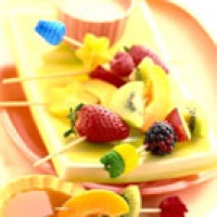 Image of Fruit Skewers With Maple Sauce Recipe, Group Recipes