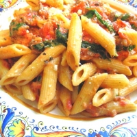 Image of Penne With Spicy Vodka Tomato Cream Sauce Recipe, Group Recipes