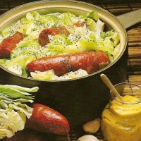 Image of Braised Polish Sausages With Cabbage Recipe, Group Recipes