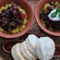 Image of Black Beans With Saffron Rice Recipe, Group Recipes