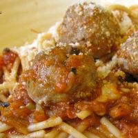 Image of Baked Turkey Meatballs With Spaghetti Recipe, Group Recipes