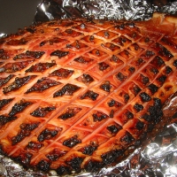 Image of Sugar Rubed Ham With Fruit Sauce Recipe, Group Recipes