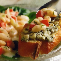 Image of Tuscan Bean Salad  Gorgonzola Bruschetta - Diabetic Recipe, Group Recipes