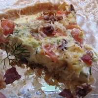 Image of Vidallia Oniontomato And Bacon Pie Recipe, Group Recipes