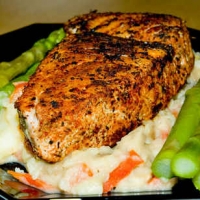 Image of Blackened Tuna With Asparagus And Vegetable Mashed Potatoes Recipe, Group Recipes