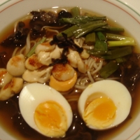 Image of Scallops With Soba Noodles And Dashi Broth Recipe, Group Recipes