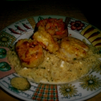Image of Sea Scallops With Organic Whole Wheat Couscous With Parsley Feta Cilantro And Lemon Recipe, Group Recipes