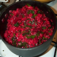 Image of Rosy Rice Risotto With Beets And Kale Recipe, Group Recipes