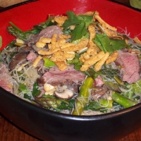 Image of Steak And Rice Noodle Dinner Salad Recipe, Group Recipes