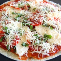 Image of Magherita Pizza With Prociutto And Fresh Basil On Thin Crust Recipe, Group Recipes