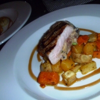 Image of Grilled Stuffed Pork Chops With Caramelized Roasted Root Vegetables Recipe, Group Recipes
