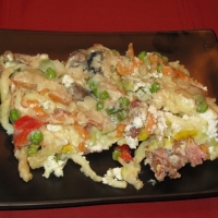Image of Layered Penne With Ham Mushrooms And Peas Recipe, Group Recipes