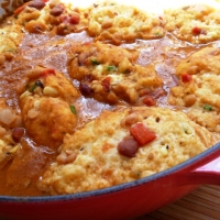 Image of Two Bean Chili With Fresh Corn & Chive Dumplings Recipe, Group Recipes