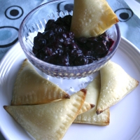 Image of Baked Goat Cheese Rangoon With Blueberry Chutney Recipe, Group Recipes