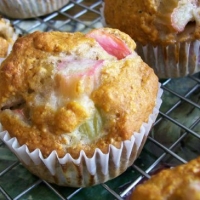 Image of Honey - Rhubarb Muffins Recipe, Group Recipes